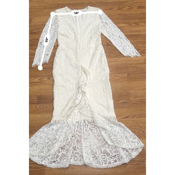 ALEXIS Off white lace midi Nadege Mermaid bride dress size small - Picture 9 of 14
